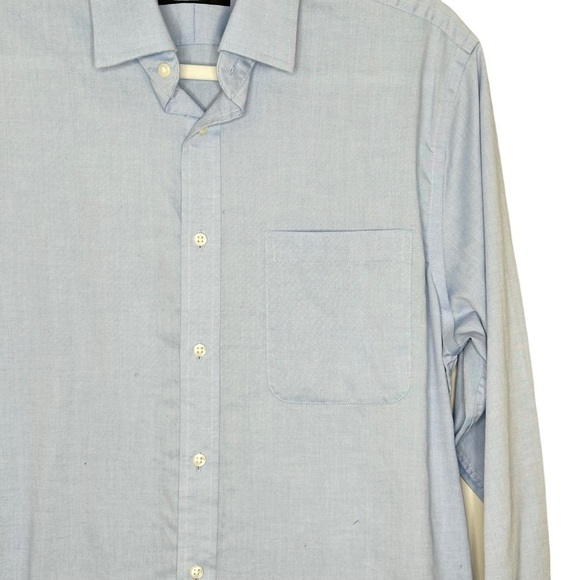NORDSTROM Men's 15 32/33 Traditional Fit Non-Iron Button Down Shirt Blue - Picture 3 of 6